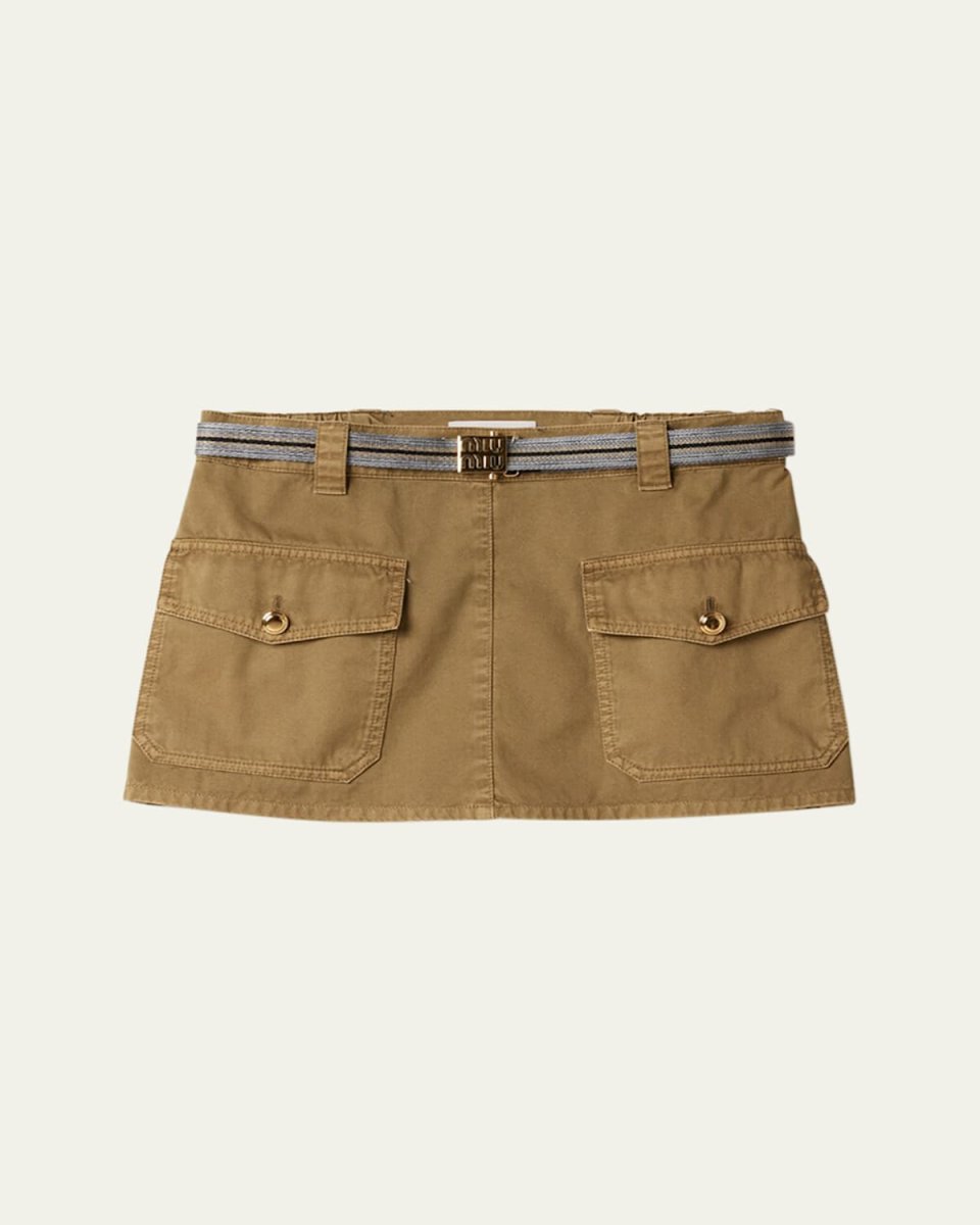 Mid-Rise Mini Skirt with Belt